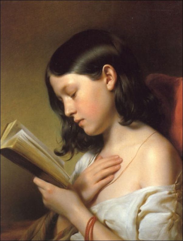 Jeune fille lisant - Franz Eybl