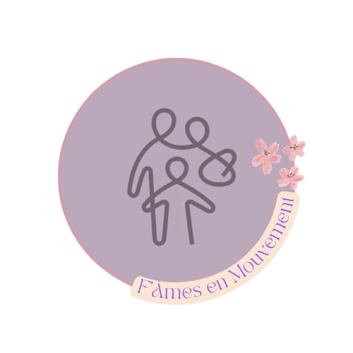 logo de l'association F'Âmes en Mouvement à Valergues qui promeut le bien-être, la créativité, la conscience corporelle et le lien social à travers le mouvement, le prendre soin et la rencontre.