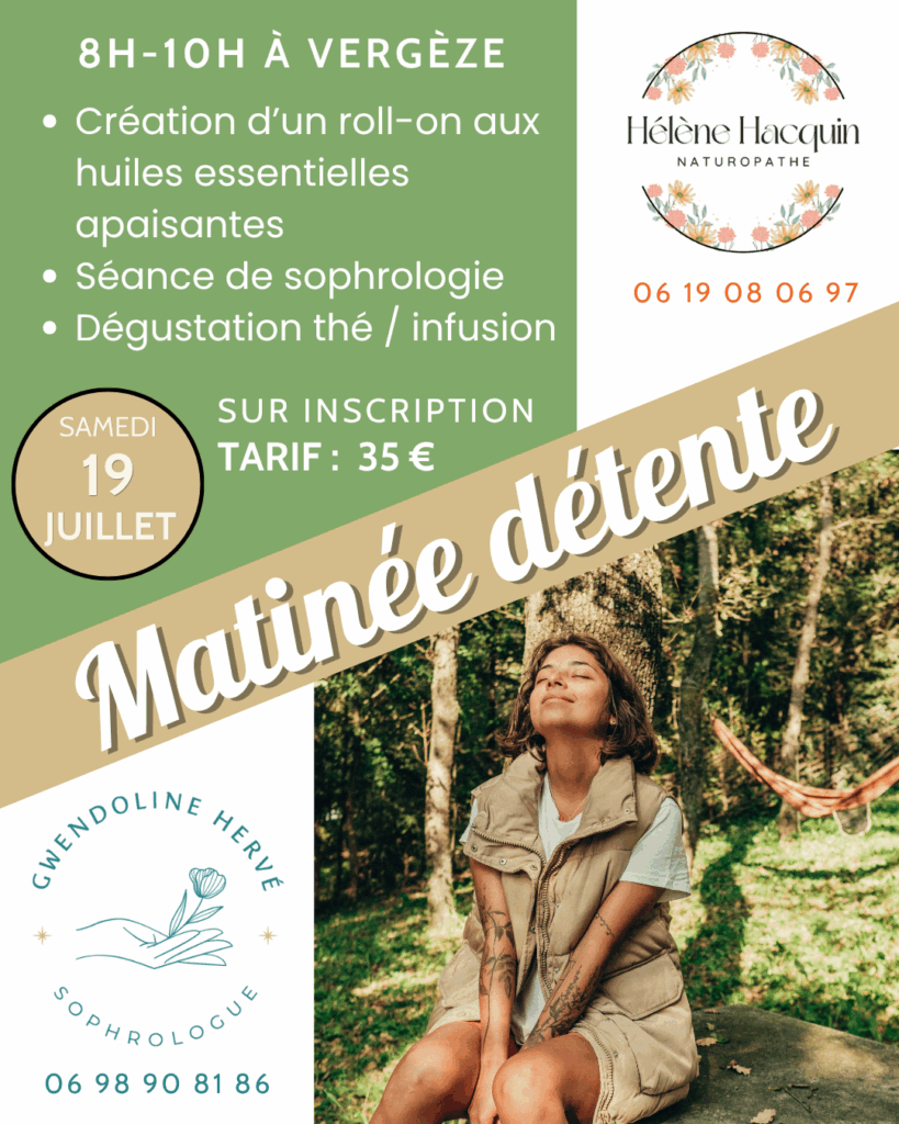 Atelier Naturopathie Sophrologie - 19 juillet 2025 - Vergèze