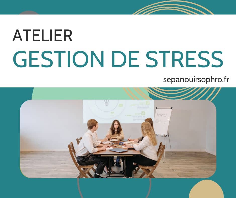 Atelier de sophrologie sur la gestion du stress animé par Gwendoline Hervé dans un cadre professionnel