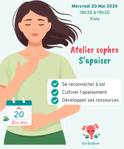 Atelier sophrologie - association EndoZen - S'apaiser - 20 mai 2026