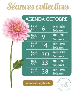 Agenda séances de groupe octobre 2025 Agenda séances de groupe octobre 2025