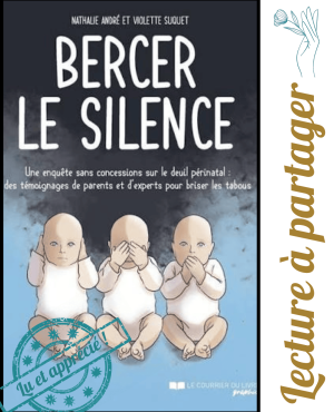 Couverture du livre Bercer le silence de Nathalie André et Violette Suquet, une bande dessinée documentaire consacrée au deuil périnatal et au vécu des paranges.